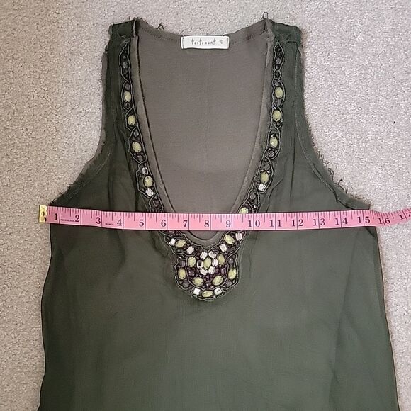 Testament olive green embellished tank - Picture 4 of 9